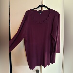 Cable & Gauge Deep Burgundy Blouse